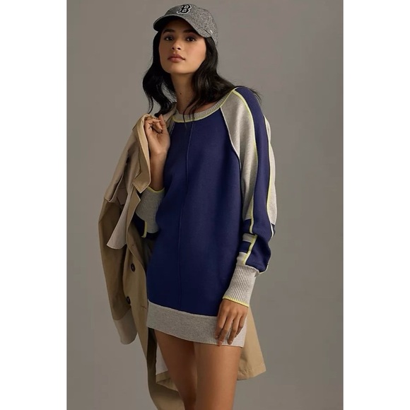 Daily Practice by Anthropologie Long-Sleeve Colorblock Mini Dress - Picture 1 of 8